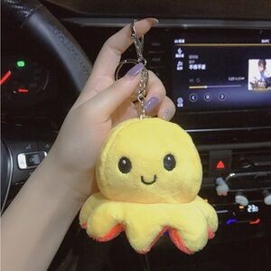 Cute Yellow Octopus Keychain